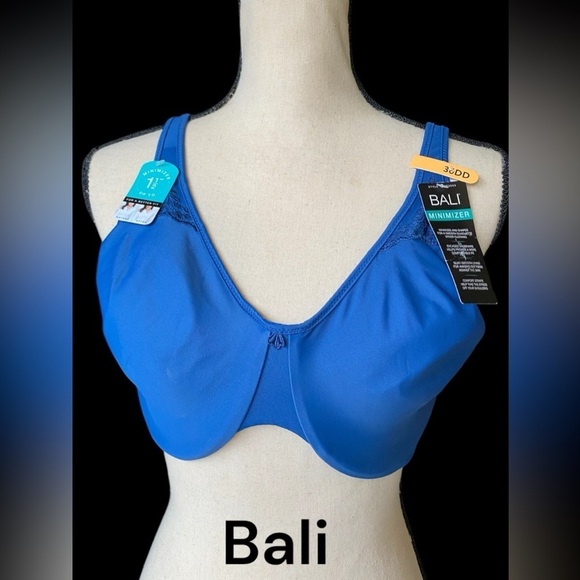 Bali-NWT 36DD minimizer underwire, smooth silhouette/comfort straps. Pretty blue - Picture 1 of 13